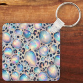 Glam Opal Leopard Print Girly Keychain キーホルダー (裏面)