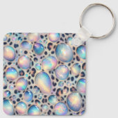 Glam Opal Leopard Print Girly Keychain キーホルダー (裏面)