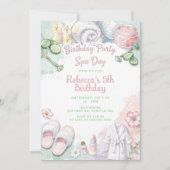 Glam Pamper Spa Birthday Party 招待状 (正面)