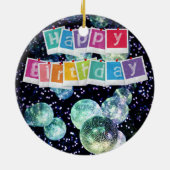 Glam Photo ガーリー Script 20 30 40th Birthday Party セラミックオーナメント (裏面)