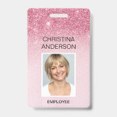 Glam Pinkグリッター社員 – 名写真企業の バッジ (正面)