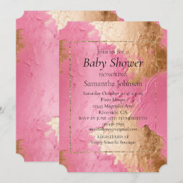Glam Pink and Baby Shower 招待状