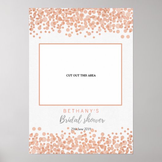 Glam Pink Bubblesブライダルシャワーカットフォトブース ポスター (正面)