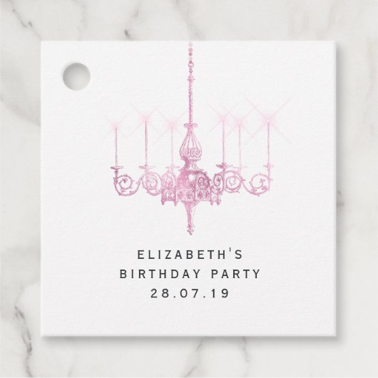 Glam Pink Chandeliers and Sequins フェイバータグ (正面)