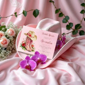 Glam Pink Cowgirl Boots Bridal Shower 招待状