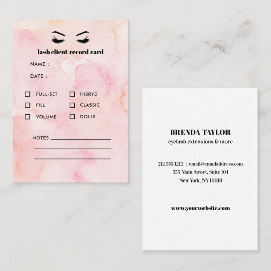 GLAM PINK Eightash Extensionクライアント相談会 名刺 (正面/裏面)