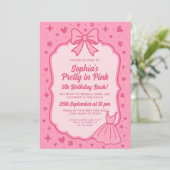 Glam Pink Fashion Doll Party for Girls 招待状 (スタンド正面)