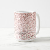 Glam Pink GlitzyグリッターLeopard Printインスピレーション コーヒーマグカップ (正面右)