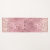 Glam Pink GlitzyグリッターLeopard Printインスピレーション ヨガマット (正面(横))