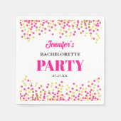 Glam Pink Gold Dots Bachelorette Party Paper スタンダードカクテルナプキン (正面)