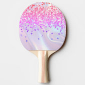 Glam Pink Gold Glitter Monogram Script Purple 卓球ラケット (裏面)