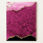 Glam Pink Magenta Velvet Agate Geode Gold Script プランナー手帳 (裏面)