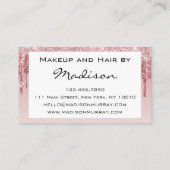 Glam Pink Rose金ゴールドグリッタードリップスメイクアップアーティスト 名刺 (裏面)