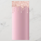 Glam pink rose金ゴールドグリッタードリップ誕生日プログラム プログラム (裏面)