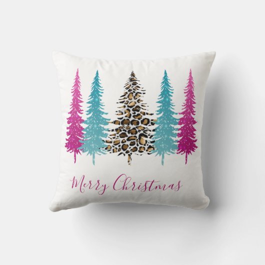 Glam Pink Teal Christmas クッション (裏面)