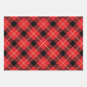 Glam Plaid Christmas Holiday写真 ラッピングペーパーシート (正面)