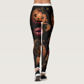 Glam Pumpkin Makeup Halloween Leggings レギンス (裏面)