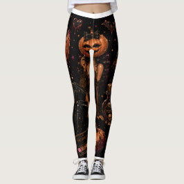 Glam Pumpkin Makeup Halloween Leggings レギンス