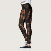 Glam Pumpkin Makeup Halloween Leggings レギンス (左)