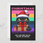 Glam Punk Funny Cat Retro Christmas Photo シーズンカード (正面)