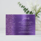 Glam Purple Brushed Metalの結婚詳細 エンクロージャーカード (スタンド正面)