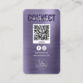 Glam Purple Connect With UsソーシャルメディアQRコード 名刺