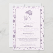 Glam Purple Shades Polka Dots Vintage Bride 招待状 (正面)