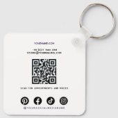 Glam Purple Sparkly Glittery Eye Makeup Artist  キーホルダー (裏面)