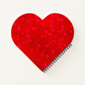 Glam Redバレンタイン金ゴールド名ハートスパイラルノートブック ノートブック (裏面)