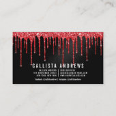 Glam Red Blackメタリックグリッタードリップメイクアップ 名刺 (裏面)