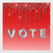 Glam Red Glitter Drip  ウィンドウサイン (シート)