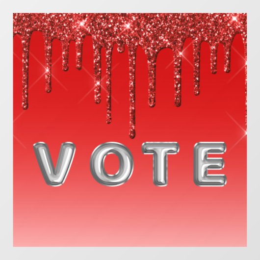 Glam Red Glitter Drip  ウィンドウサイン (シート)