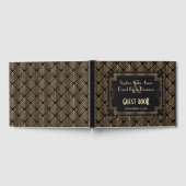 Glam Roaring 20の金ゴールド素晴らし1920結婚年代 ゲストブック (全面)