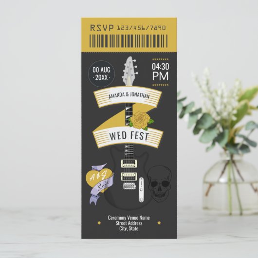 Glam Rock Rock ’n’ Roll Wedding Ticket 招待状 (スタンド正面)