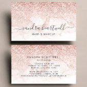 Glam Rose Gold Blush Marble Glitter Script 名刺