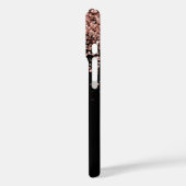 Glam Rose Gold Glitter Elegant Monogram Case-Mate iPhoneケース (裏面 / 左)