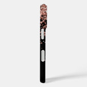 Glam Rose Gold Glitter Elegant Monogram Case-Mate iPhoneケース (裏面 / 右)