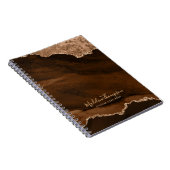 Glam Rust金ゴールドベルベットAgate Geodeスクリプト ノートブック (右側)