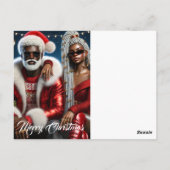 Glam Santa & Mrs. Claus Luxury Xmas Card ポストカード (裏面)