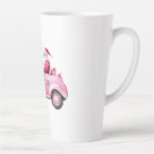 Glam Santa Pink Car Christmas カフェラテマグ (右)