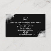 Glam Silverグリッター購入ありがとう 名刺 (裏面)