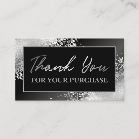 Glam Silverグリッター購入ありがとう 名刺 (正面)