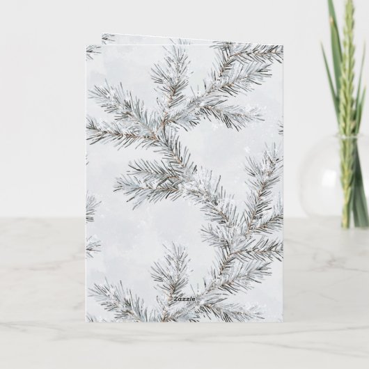 Glam Silver Christmas Tree Branches Window カード (裏面)