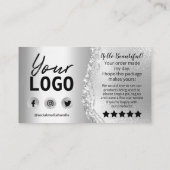 Glam Silver Foil Agate、インサートを購入いただきありがとうございます 名刺 (裏面)