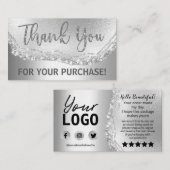 Glam Silver Foil Agate、インサートを購入いただきありがとうございます 名刺 (正面/裏面)