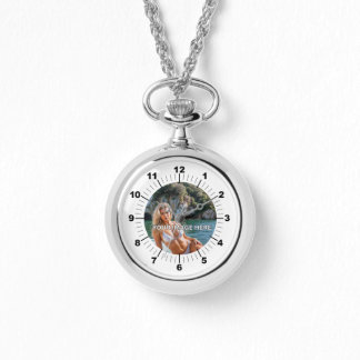 GLAM! 💎 Silver Necklace Watch Bling 腕時計