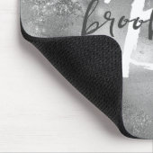 Glam Silver Trendy Script Monogram  マウスパッド (コーナー)