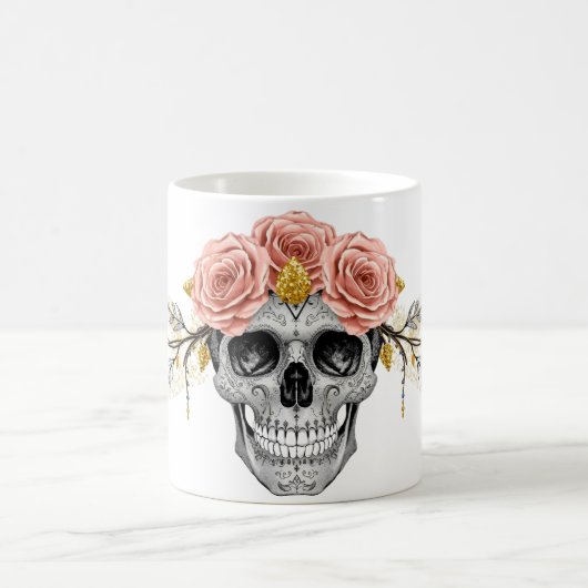 Glam Skull Mug | Elegant Gothic Halloween Cup コーヒーマグカップ (中央)