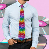 Glam Sparkle Colorful Rainbow Sequins ネクタイ