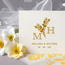 Glam Stylish Botanical Branches & Blooms Wedding ラバースタンプ